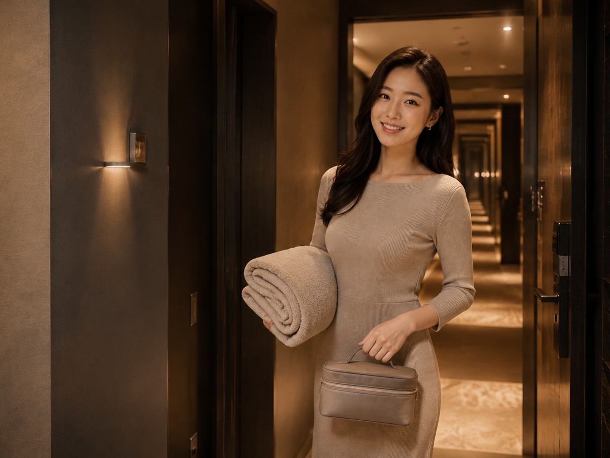 이천 방문 홈케어 일정을 준비하는 젊은 성인 한국 여성 관리사